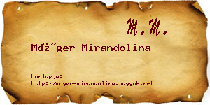 Móger Mirandolina névjegykártya